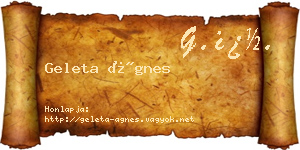 Geleta Ágnes névjegykártya