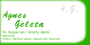 agnes geleta business card